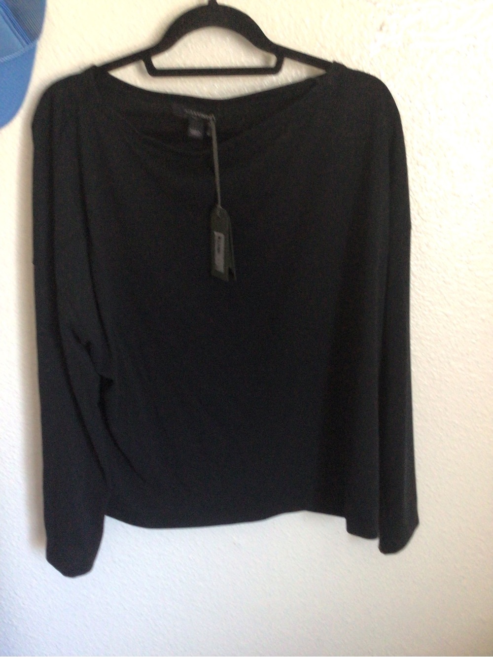 All Saints Black Long Sleeve Crew Top